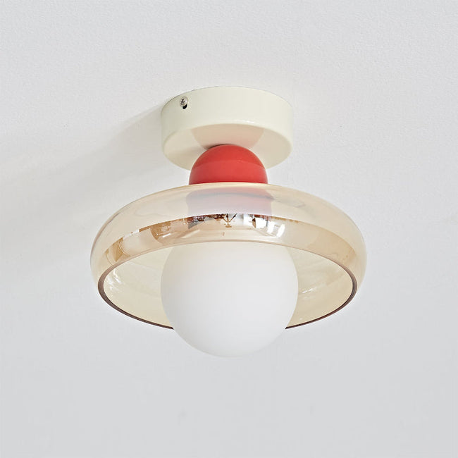 Cognac Glass Colorblock Ceiling Light