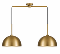 Calvrane Metal Hanging Ceiling Pendant 2-Light Brass