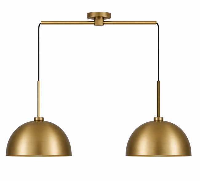 Calvrane Metal Hanging Ceiling Pendant 2-Light Brass