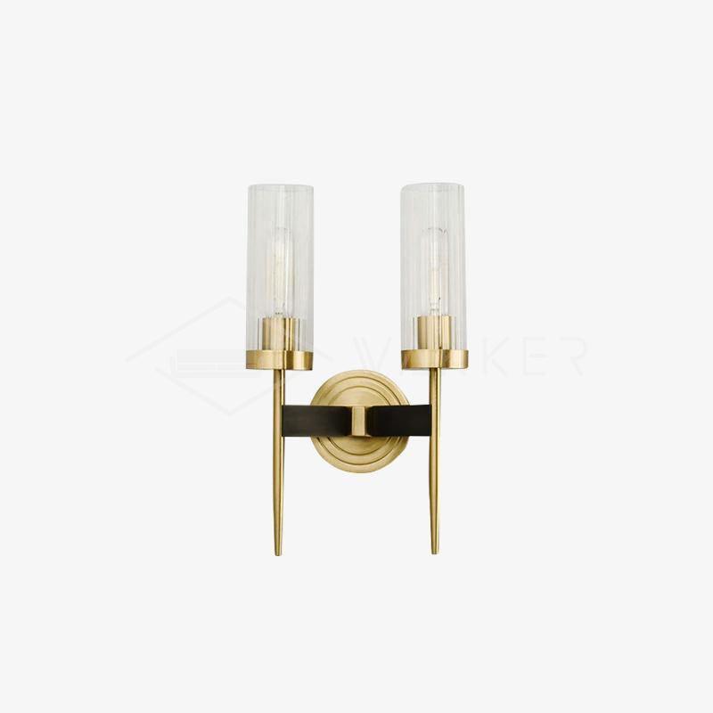 Brass Glass Candlestick Wall Sconce