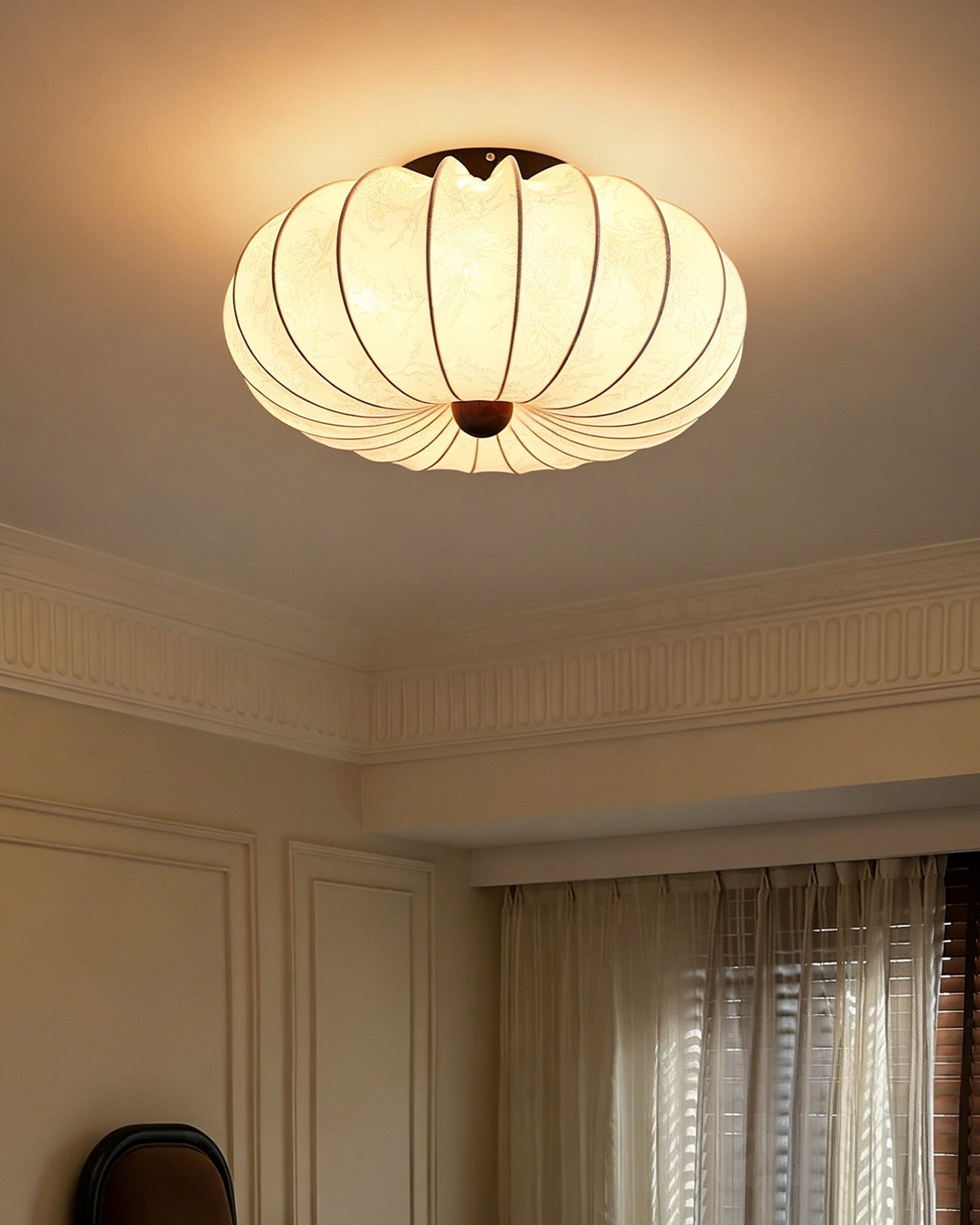 Calvrane Pleated Fabric Semi-Flush Ceiling Light