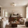 Calvrane Pleated Fabric Semi-Flush Ceiling Light