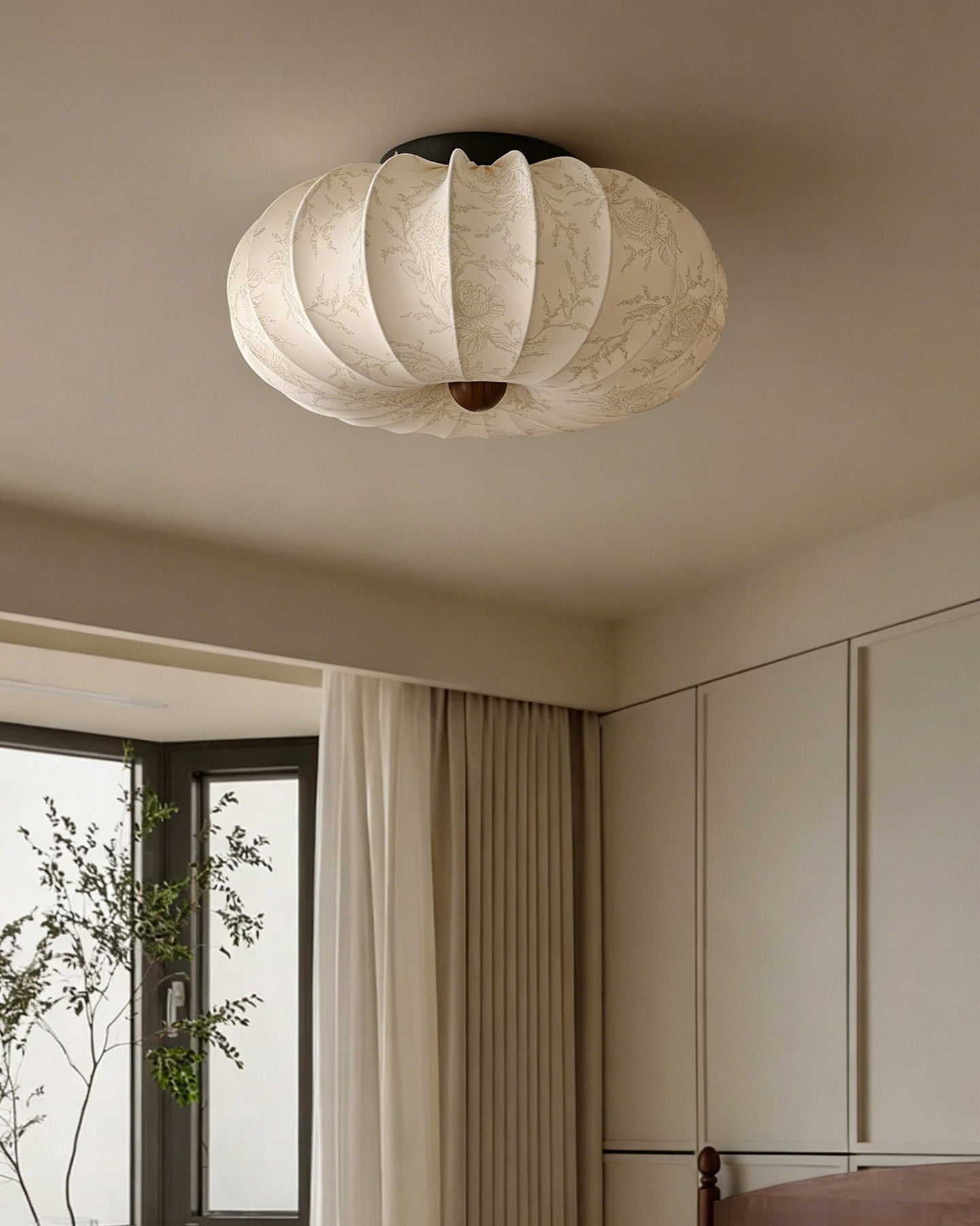 Calvrane Pleated Fabric Semi-Flush Ceiling Light