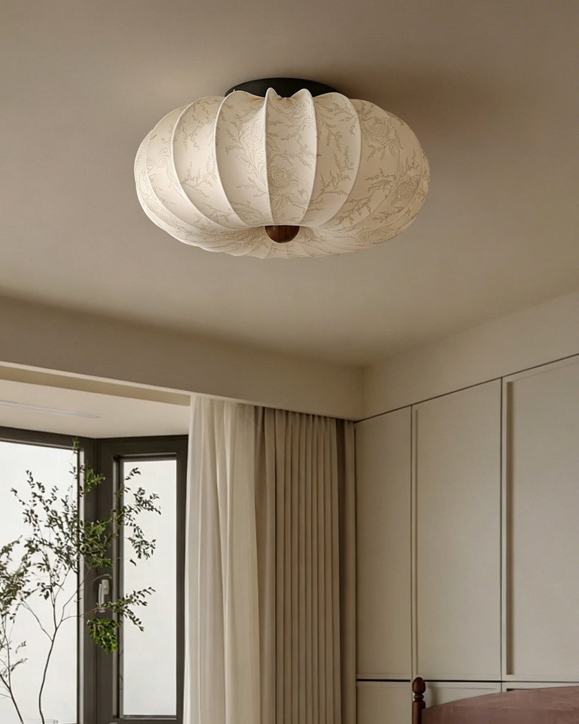 Calvrane Pleated Fabric Semi-Flush Ceiling Light