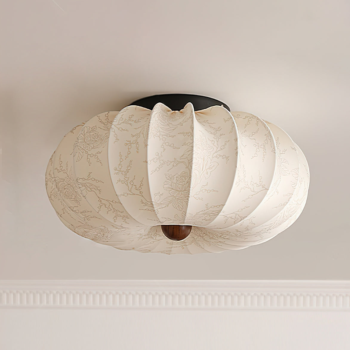 Calvrane Pleated Fabric Semi-Flush Ceiling Light