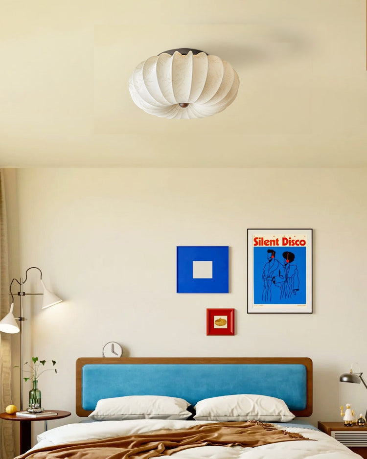 Calvrane Pleated Fabric Semi-Flush Ceiling Light