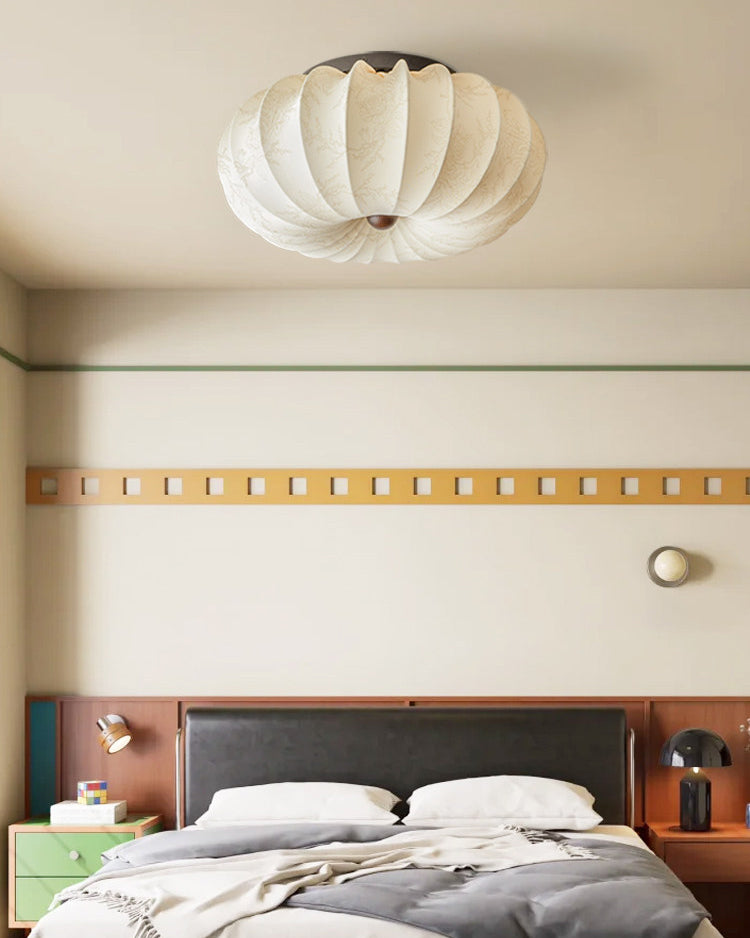 Calvrane Pleated Fabric Semi-Flush Ceiling Light