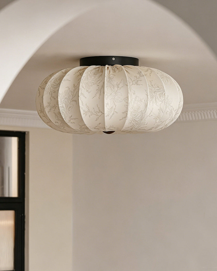Calvrane Pleated Fabric Semi-Flush Ceiling Light