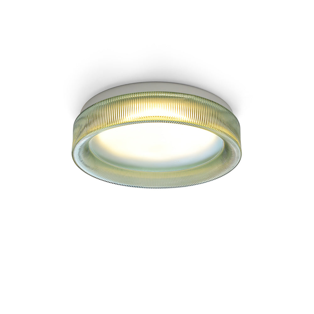 Calvrane Fluted Glass Drum Ceiling Light