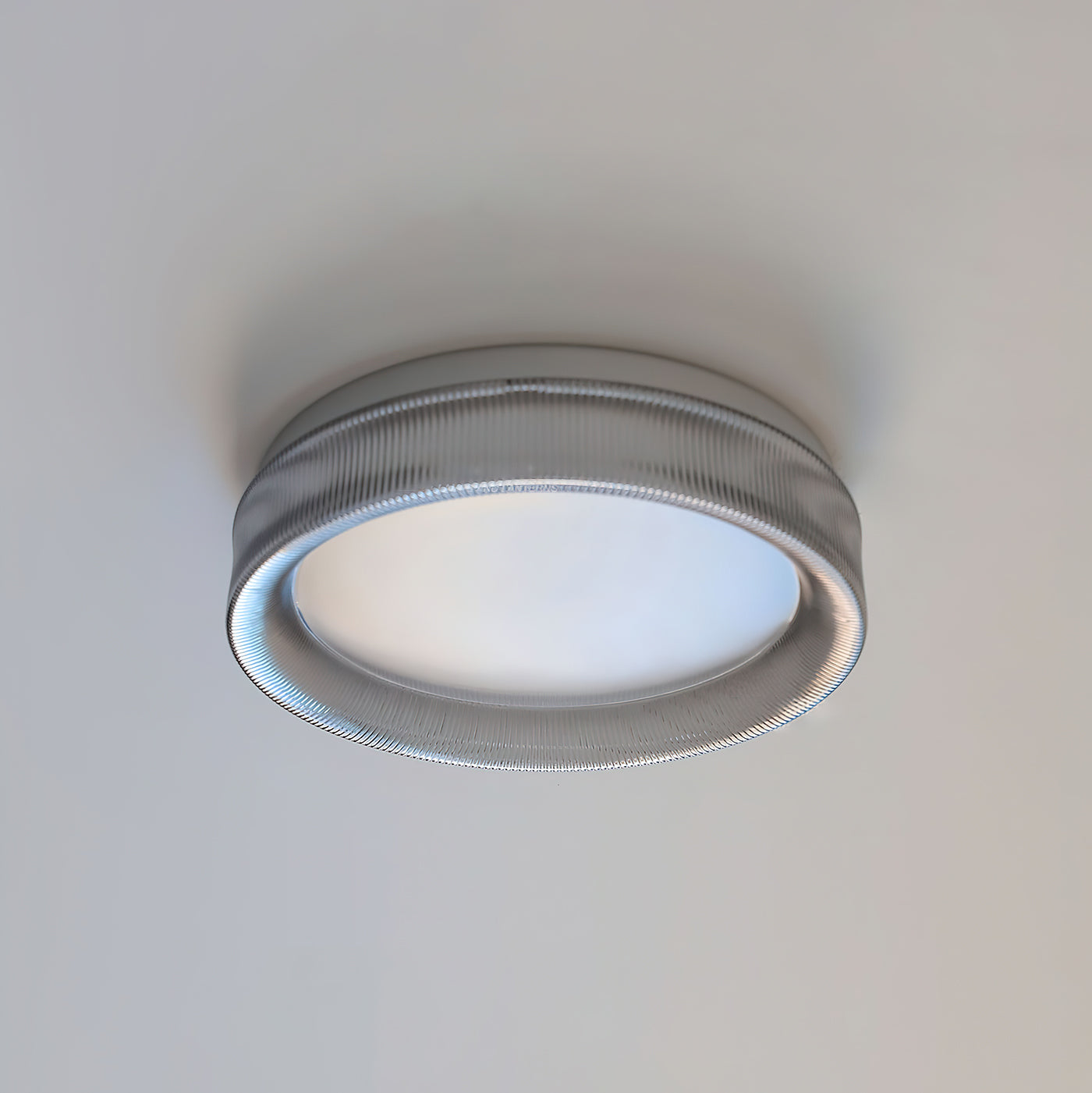 Calvrane Fluted Glass Drum Ceiling Light
