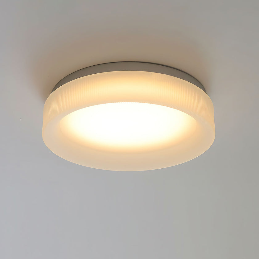 Calvrane Fluted Glass Drum Ceiling Light