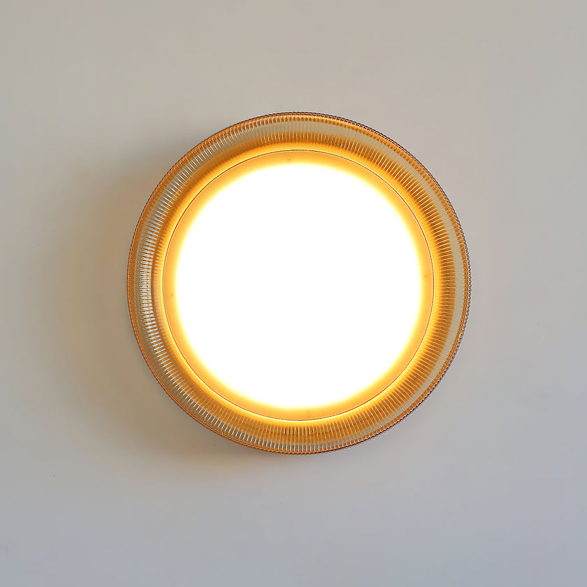 Calvrane Fluted Glass Drum Ceiling Light