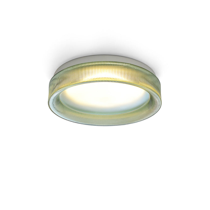 Calvrane Fluted Glass Drum Ceiling Light