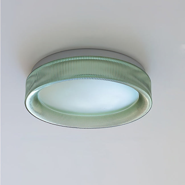 Calvrane Fluted Glass Drum Ceiling Light