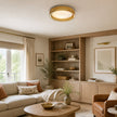 Calvrane Fluted Glass Drum Ceiling Light