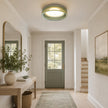 Calvrane Fluted Glass Drum Ceiling Light