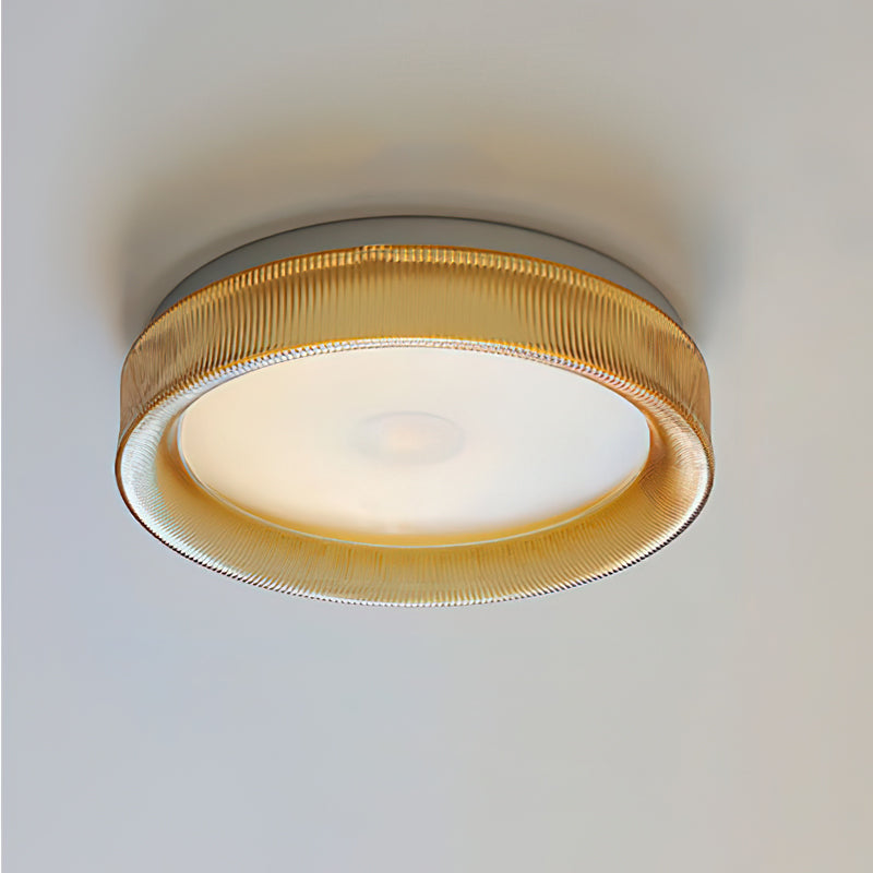 Calvrane Fluted Glass Drum Ceiling Light