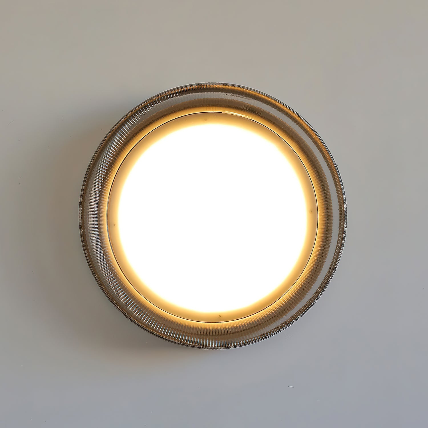 Calvrane Fluted Glass Drum Ceiling Light