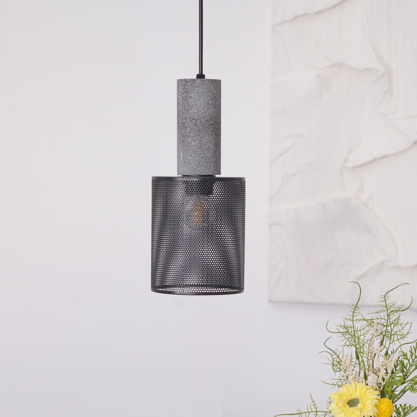 Minimalist Concrete Stone Cylinder Pendant Lamp