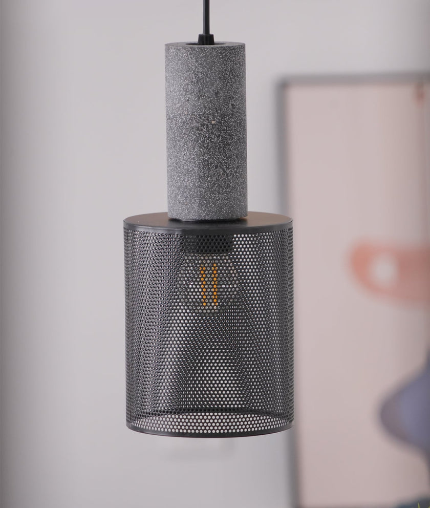 Minimalist Concrete Stone Cylinder Pendant Lamp