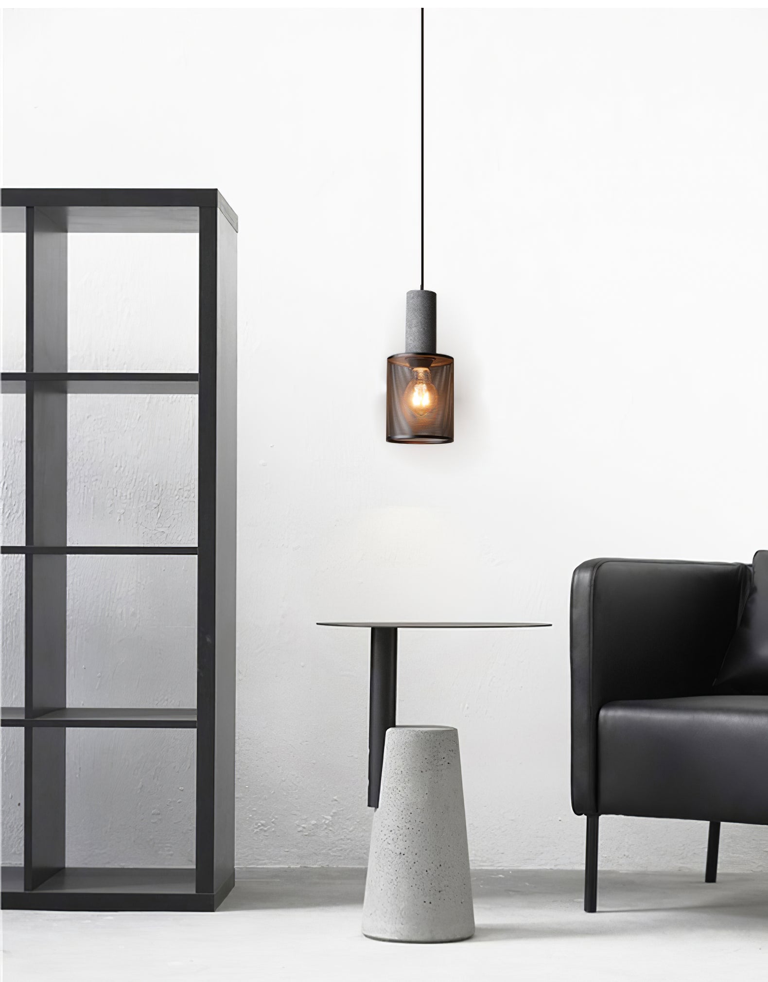 Minimalist Concrete Stone Cylinder Pendant Lamp