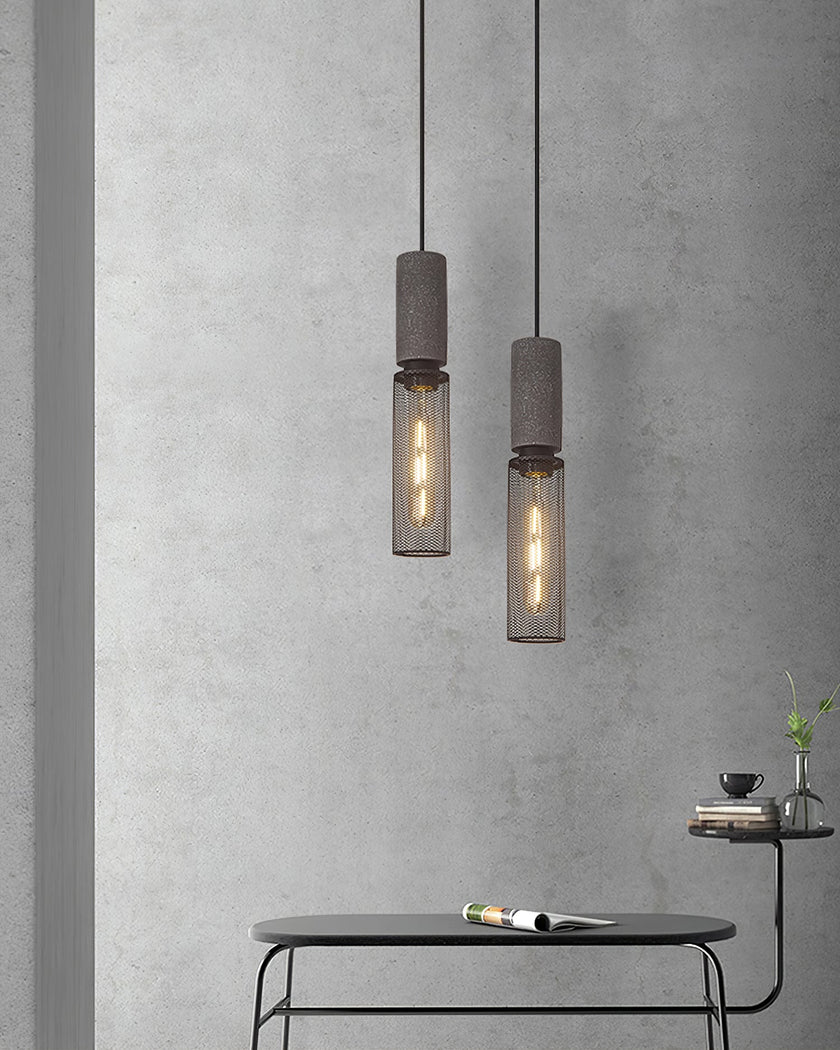 Minimalist Concrete Stone Cylinder Pendant Lamp