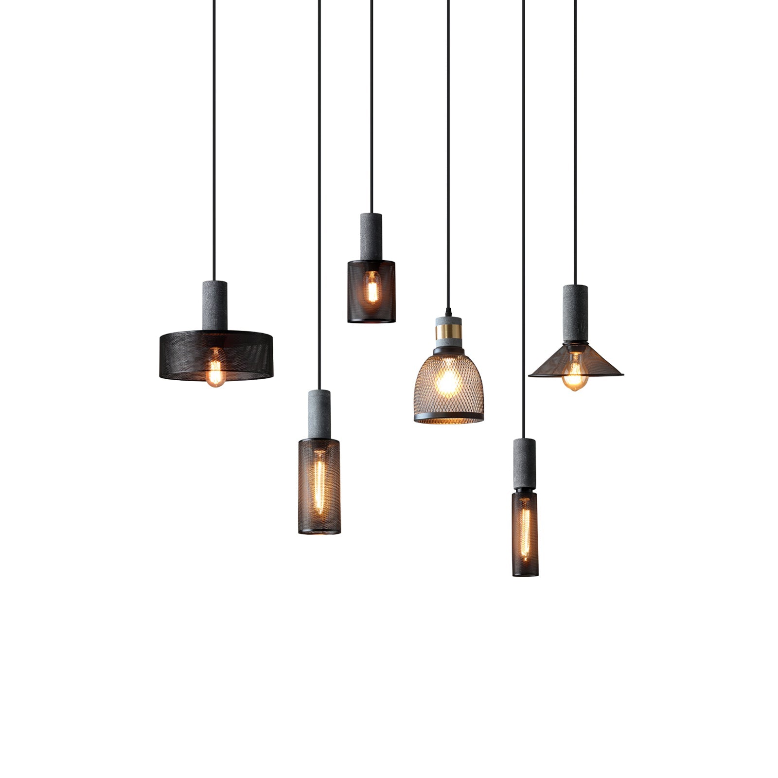 Minimalist Concrete Stone Cylinder Pendant Lamp