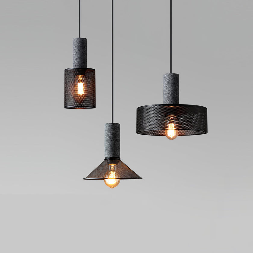 Minimalist Concrete Stone Cylinder Pendant Lamp