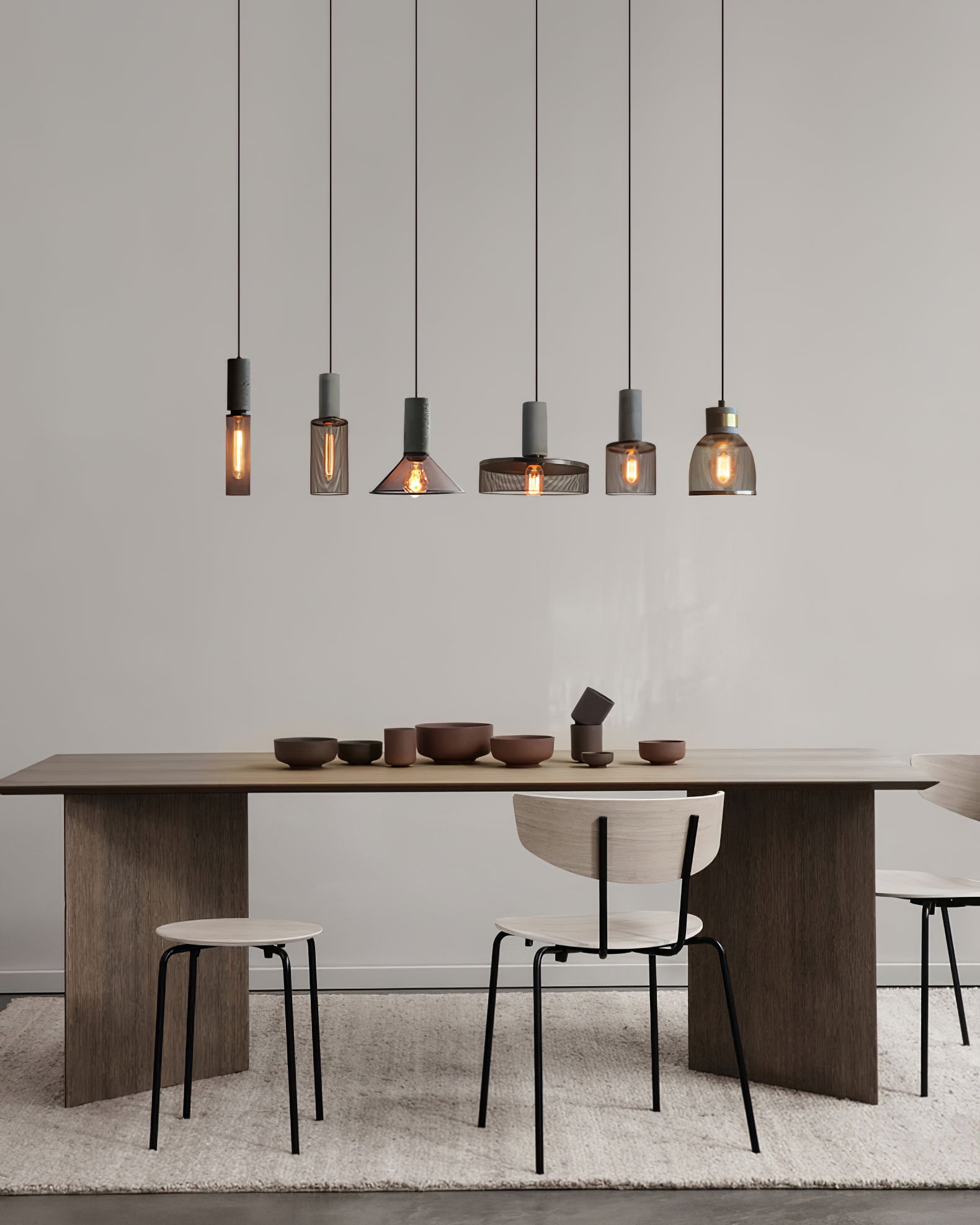 Minimalist Concrete Stone Cylinder Pendant Lamp
