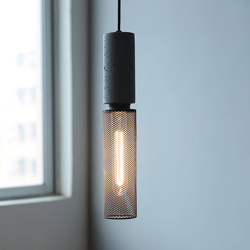 Minimalist Concrete Stone Cylinder Pendant Lamp