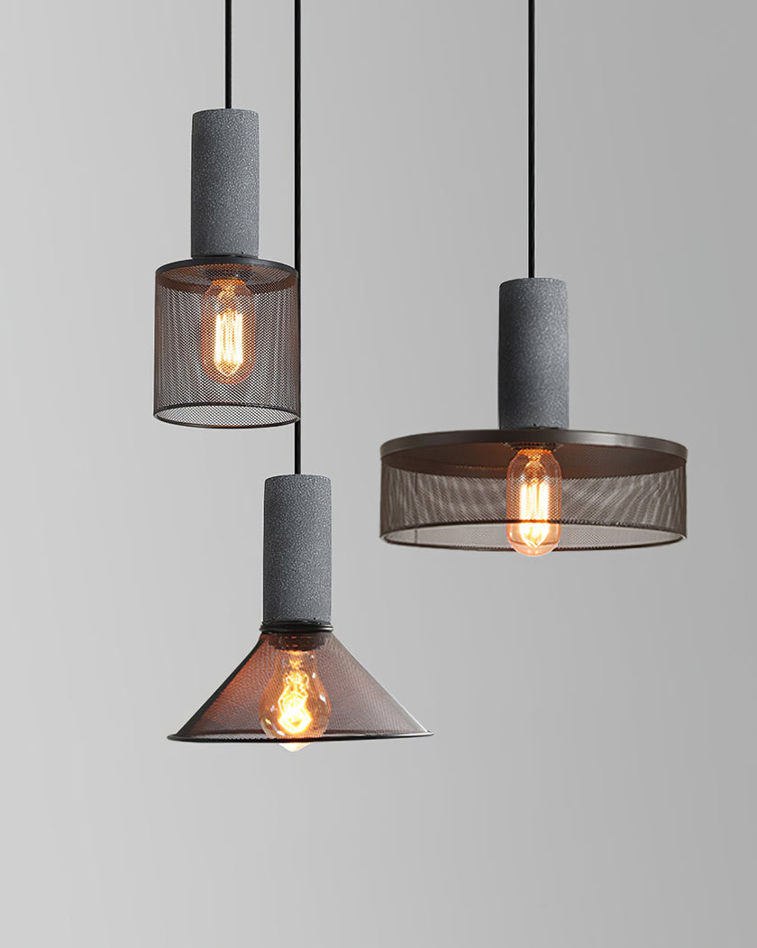Minimalist Concrete Stone Cylinder Pendant Lamp