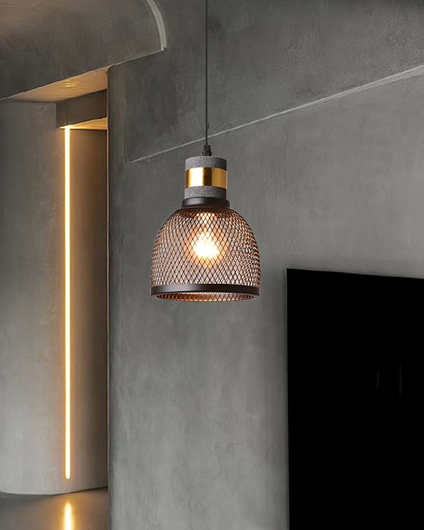 Minimalist Concrete Stone Cylinder Pendant Lamp