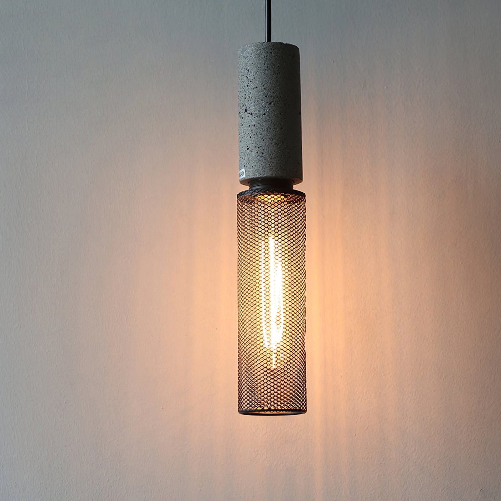 Minimalist Concrete Stone Cylinder Pendant Lamp