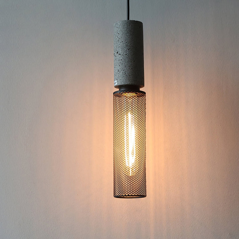 Minimalist Concrete Stone Cylinder Pendant Lamp