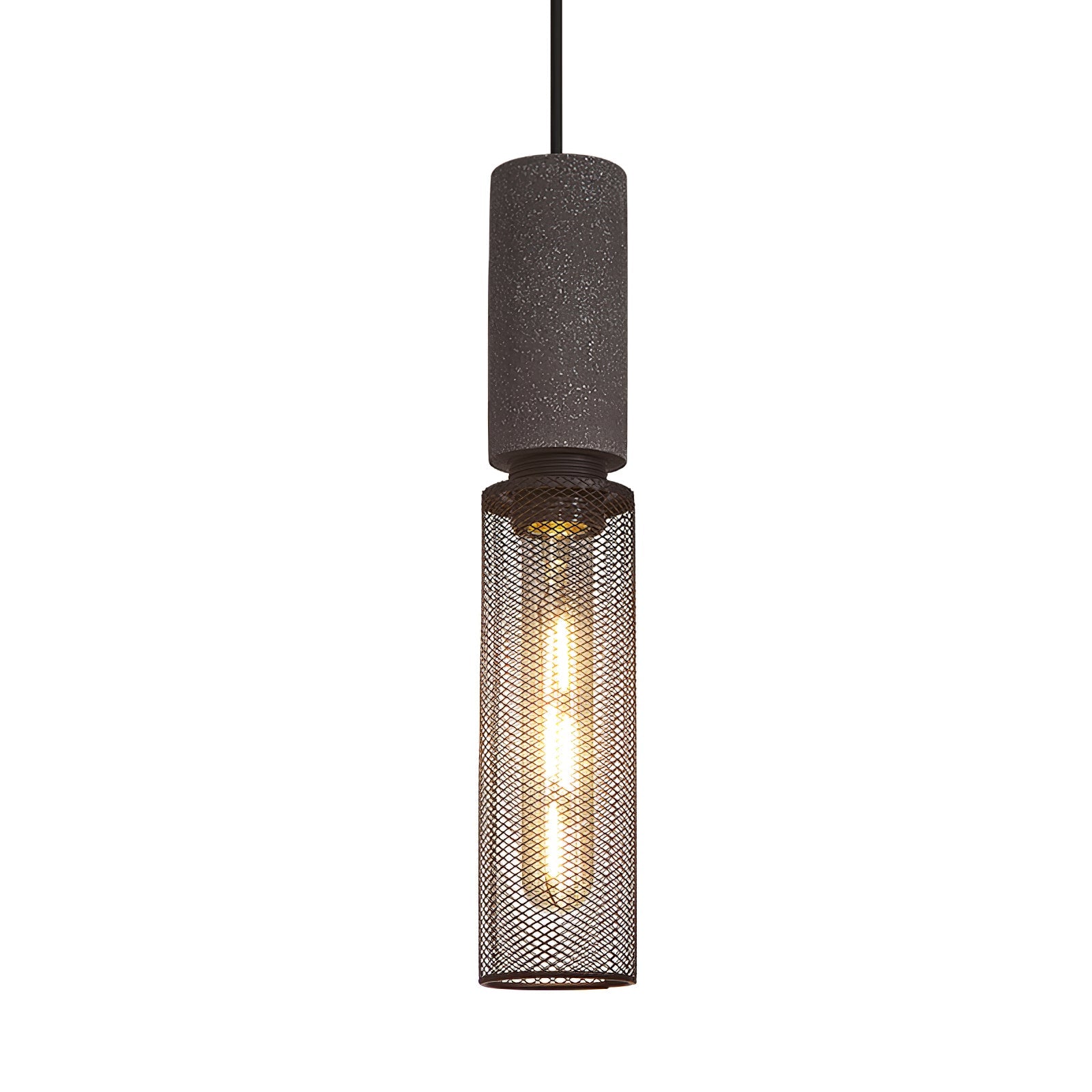 Minimalist Concrete Stone Cylinder Pendant Lamp