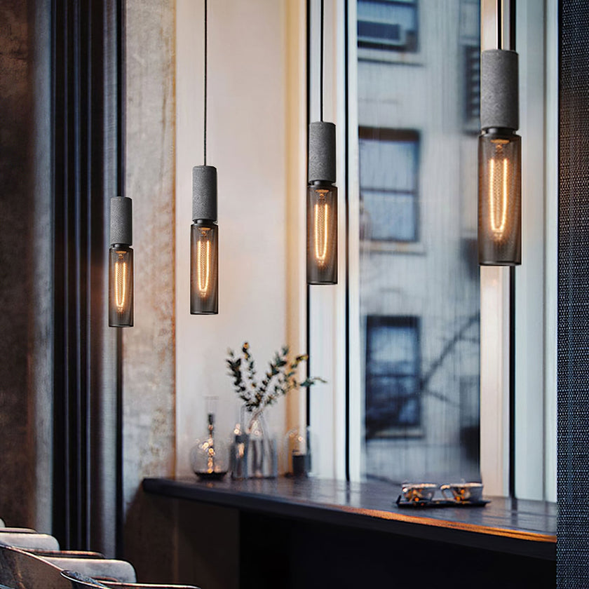 Minimalist Concrete Stone Cylinder Pendant Lamp