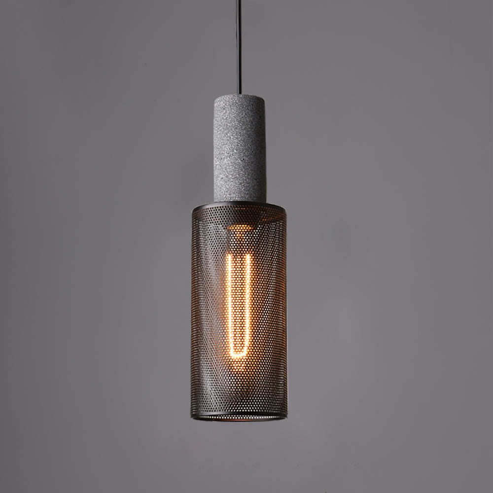 Minimalist Concrete Stone Cylinder Pendant Lamp