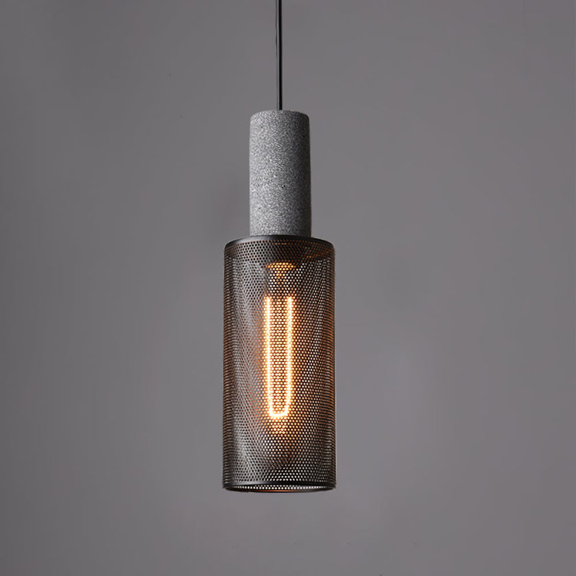 Minimalist Concrete Stone Cylinder Pendant Lamp