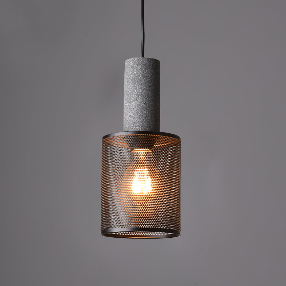 Minimalist Concrete Stone Cylinder Pendant Lamp
