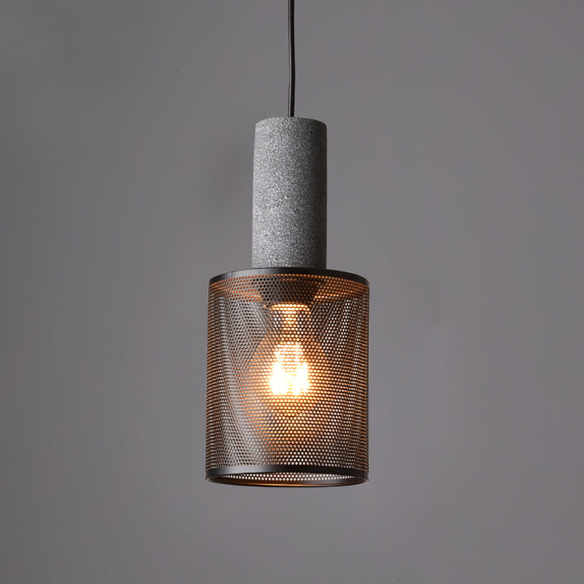 Minimalist Concrete Stone Cylinder Pendant Lamp