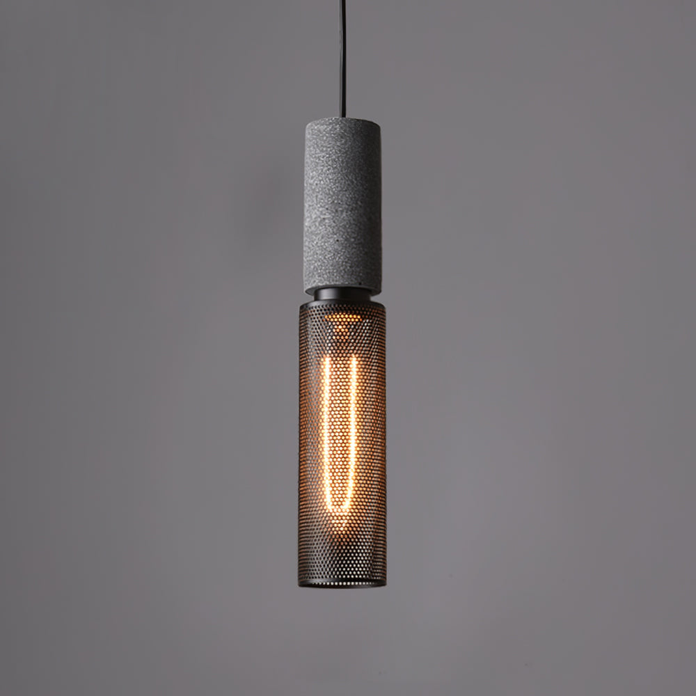 Minimalist Concrete Stone Cylinder Pendant Lamp