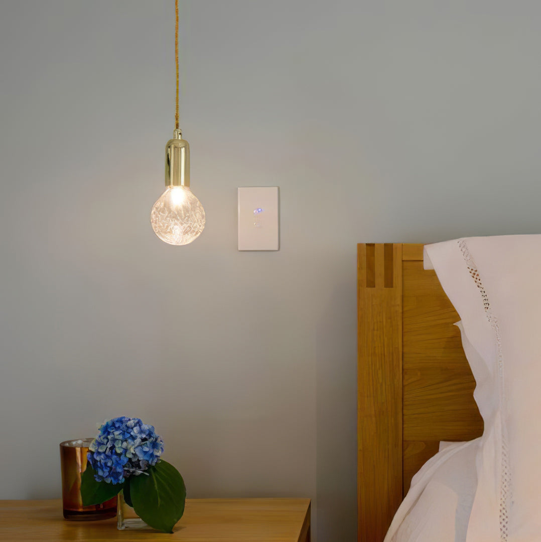 Cut Crystal Brass Bulb Pendant Light