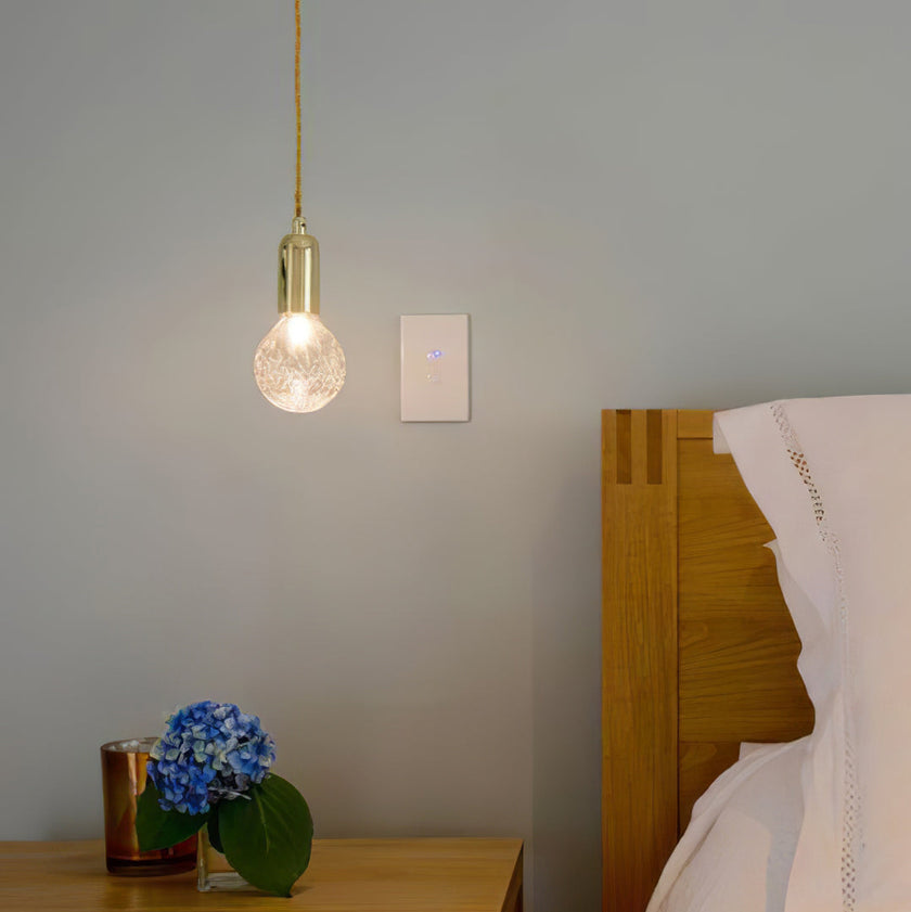 Cut Crystal Brass Bulb Pendant Light