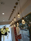 Cut Crystal Brass Bulb Pendant Light