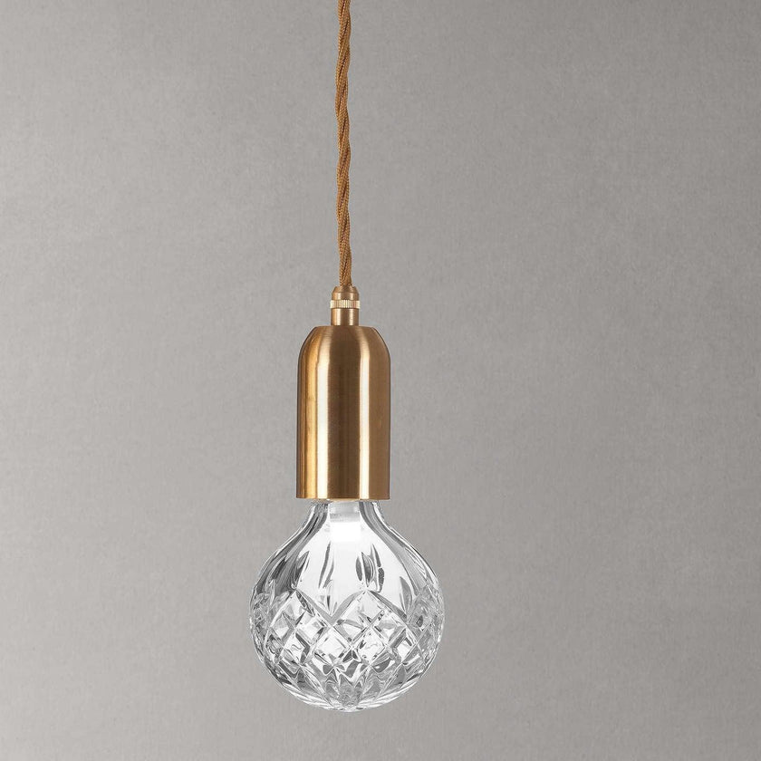 Cut Crystal Brass Bulb Pendant Light