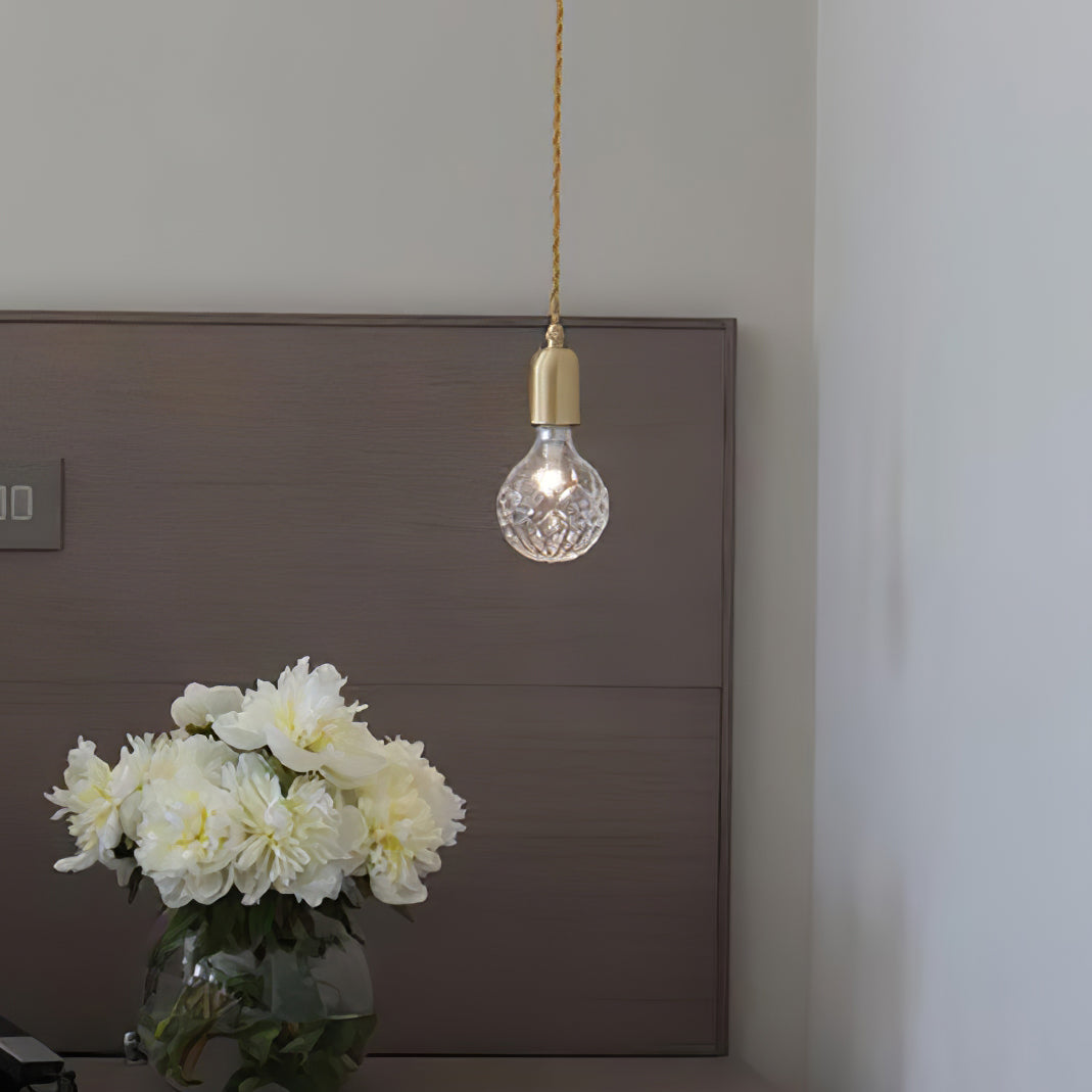Cut Crystal Brass Bulb Pendant Light