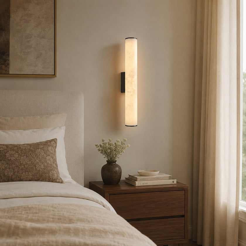 Calvrane Alabaster Tube Wall Sconce