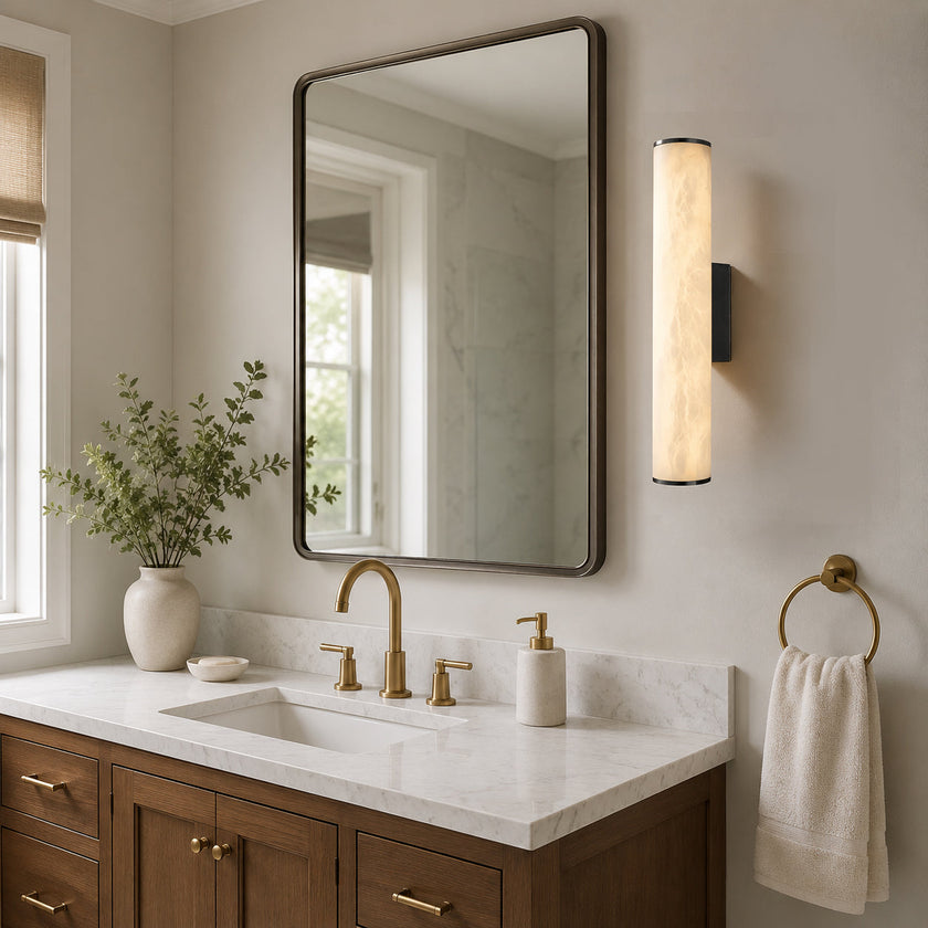 Calvrane Alabaster Tube Wall Sconce