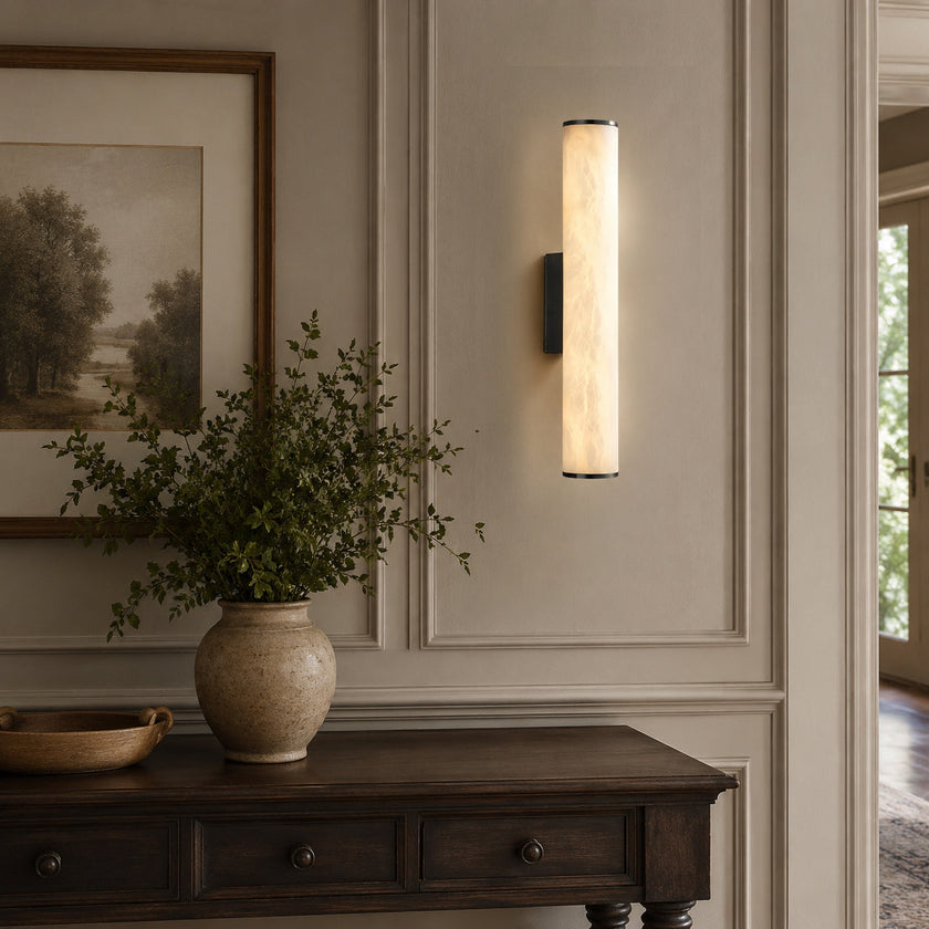 Calvrane Alabaster Tube Wall Sconce
