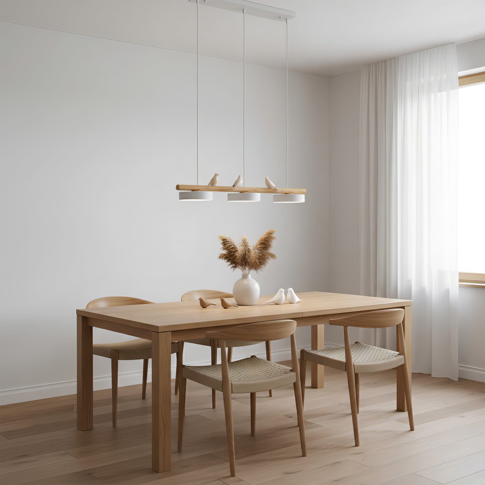 Scandinavian Bird Resin Linear Pendant Lamp
